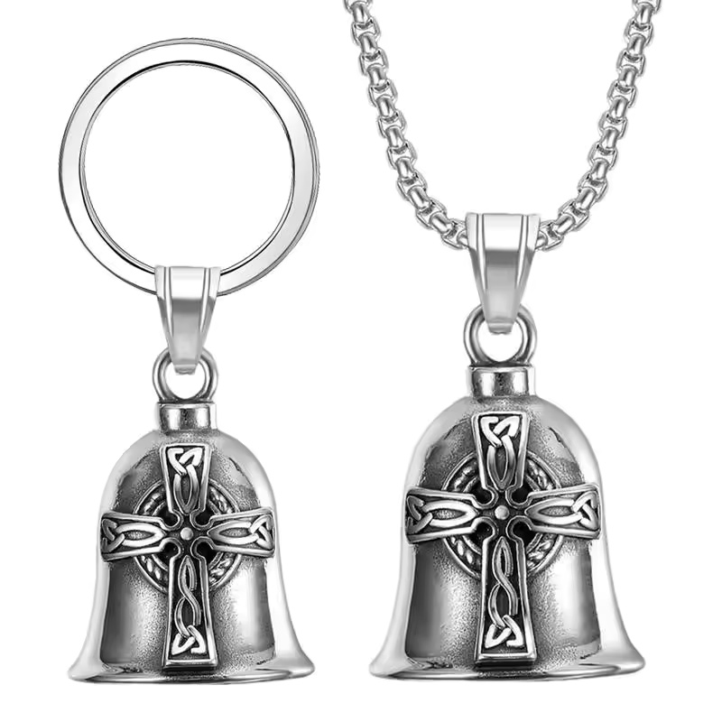 Motorcycle Chain - Colar com pingente de sino vintage