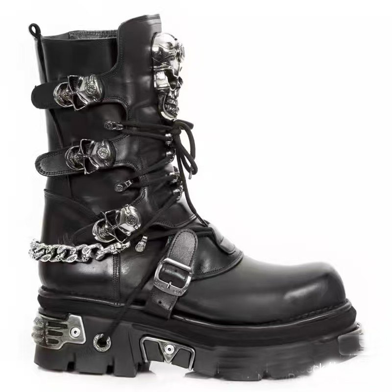 Moda masculina botas de motoci - Motorcycle Chain avaliação e preço